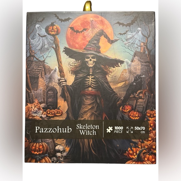 Pazzohub Skeleton Witch 1000 Piece Jigsaw Puzzle 50x70cm Halloween Spooky EUC - Picture 1 of 4